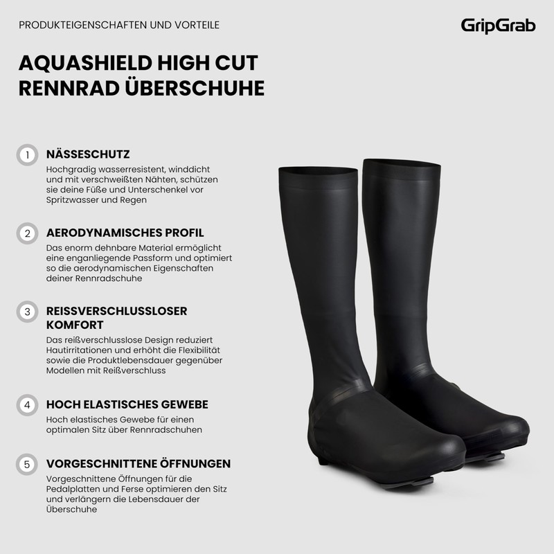 GripGrab AquaShield High Cut Professional Road Bike Rain Cover Overshoes