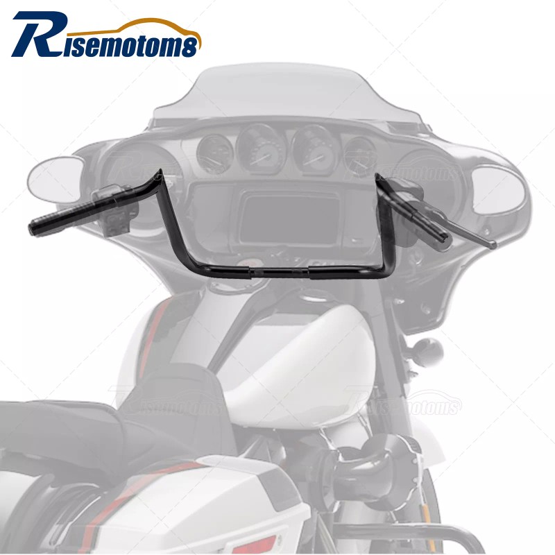 Risemotom8 Gloss Black 12" Meathook Ape Hanger Handlebar For Electra