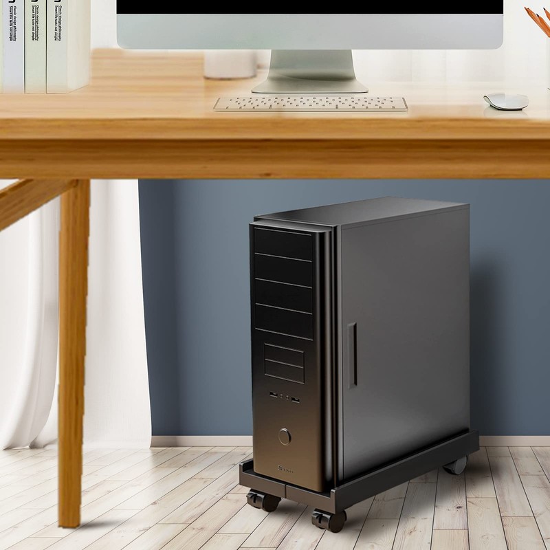Adjustable Mobile CPU Stand, Ventilated Computer Tower Stand PC Tower