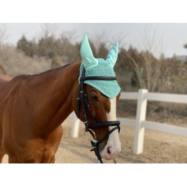 Horse Ear Bonnet/Net/Hat/Horse Hood/Mask Horse Veil Horse Ear Bonnet (Full, Mint)