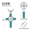 Turquoise Cross Necklace 925 Sterling Silver Cross Pendant Religious Protective