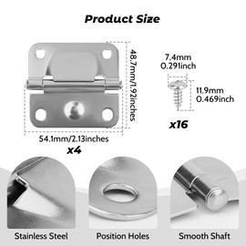4PCS Cooler Hinge for Coleman, Stainless Steel Hinges Replacement with Screws, Compatible with Coleman Cooler, Cooler Accessory