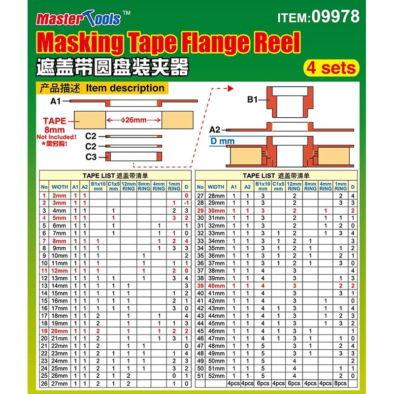 Master Tools Trumpeter 09978 - Masking Tape Flange Reel 4