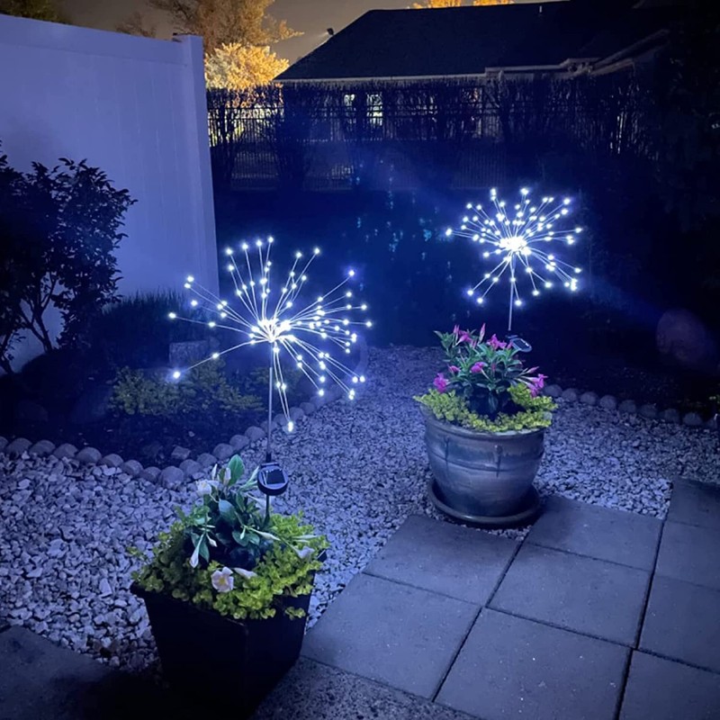 JJGoo Solar Firework Lights, 2 Pack 180 LEDs 2 Lighting