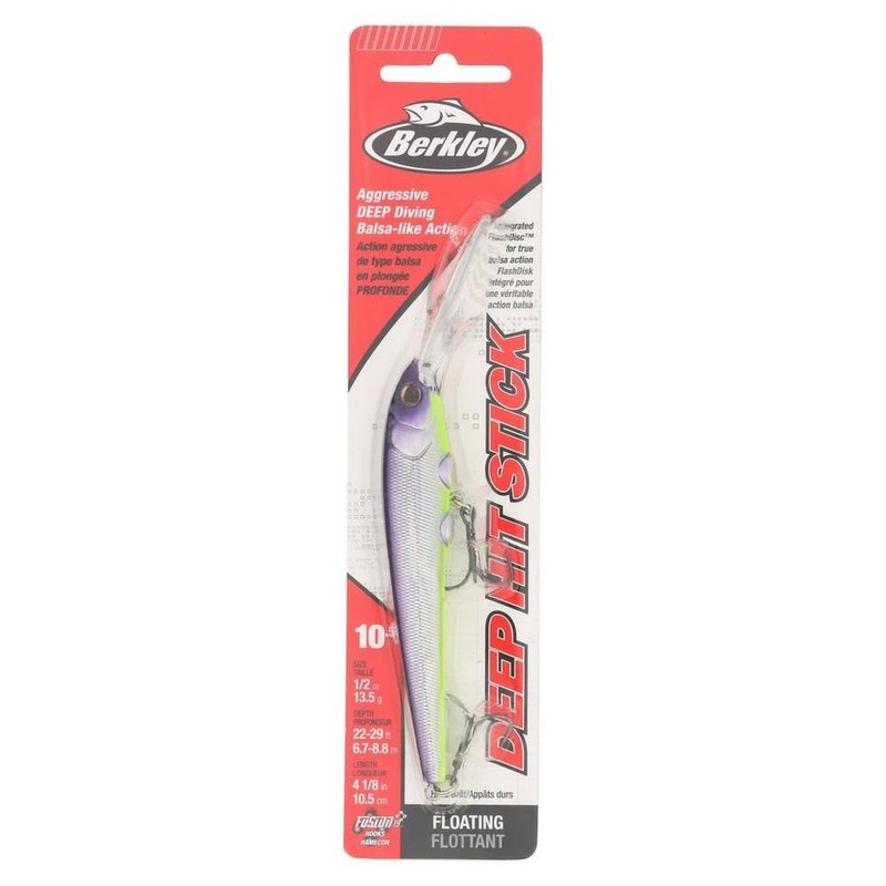 Berkley Deep Hit Stick Fishing Lure, Purple Slime, 1/2 oz,
