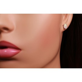 Ethiopian Fire Welo Opal, 5x7mm Oval Stud Earrings in 925 Sterling Silver, AAA Quality Fiery Welo Opal Dainty Elegant Earrings, 925 Marked