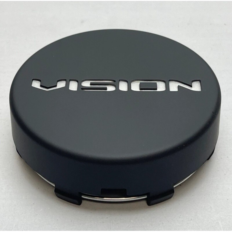Vision Flat Matte Black Snap In Wheel Center Cap C223SB-TRK