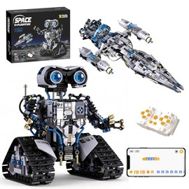 STEM Space Robot Building Kit for Kids Ages 8-12 with Remote Control, Technic Coding Robotic Toys for 8-14 Year Old Boys Girls, Buildable 2 in1 Models with 1468 PCS