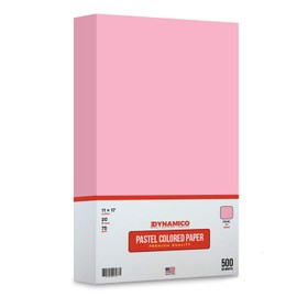 Pink 11 x 17" Pastel Light Color Regular Paper, Big Size Colored Lightweight Papers | 1 Ream of 500 Sheets