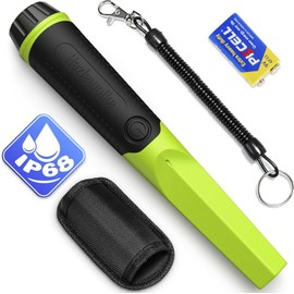 Metal Detector Pinpointer, Hazlewolke IP68 Fully Waterproof Handheld Metal Detectors Wand with 3” Detection Depth, 360°Search Hand Held Metal Detector Pin Pointer Accessories for Adults & Kids