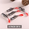Fishing Lure Set,5 Pcs 8cm Soft Bait Head,Pre-Rigged Soft Lures,T