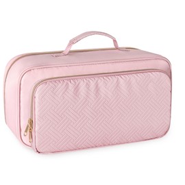 Fasrom Travel Carrying Case Compatible with Shark Flexstyle Hair Dryer, Hair Tool Organizer Bag Compatible with Dyson Airwrap and Straightener, Pink
