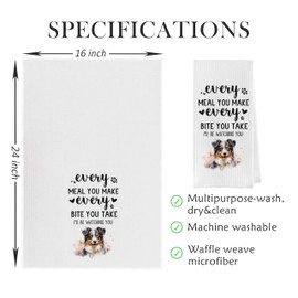 Geqtt Australian Shepherd Dish Towels Set - Funny Australian Shepherd Decorative Waffle Weave Kitchen Towels, Hand Towel, Tea Towel (16×24 Inches Set of 4)