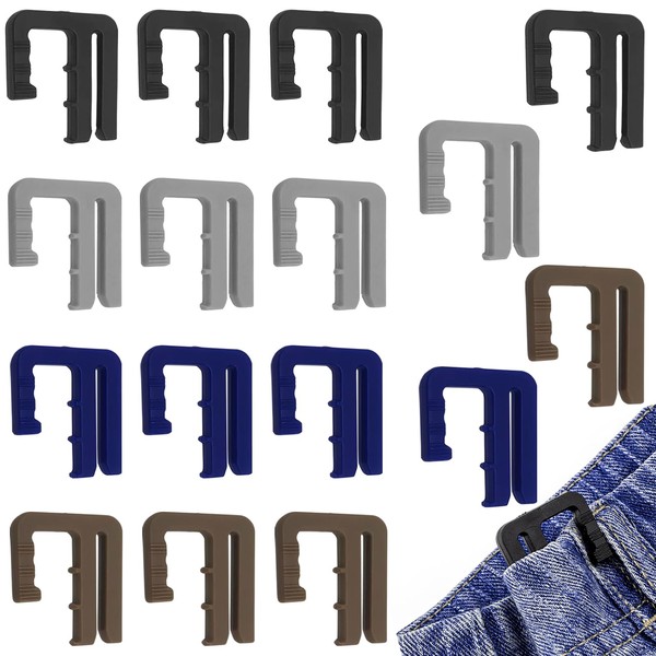 Alovez Pack of 12 Adjustable Waistband Clips, Trousers Expander Button,