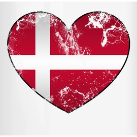 Cup Cups 325 ml – Football European Championship – Kingdom of Denmark Heart Danish Motif – 325 ml – White – 2024 Football Danish Fan Item European Championship Souvenirs Football EM24 Football World