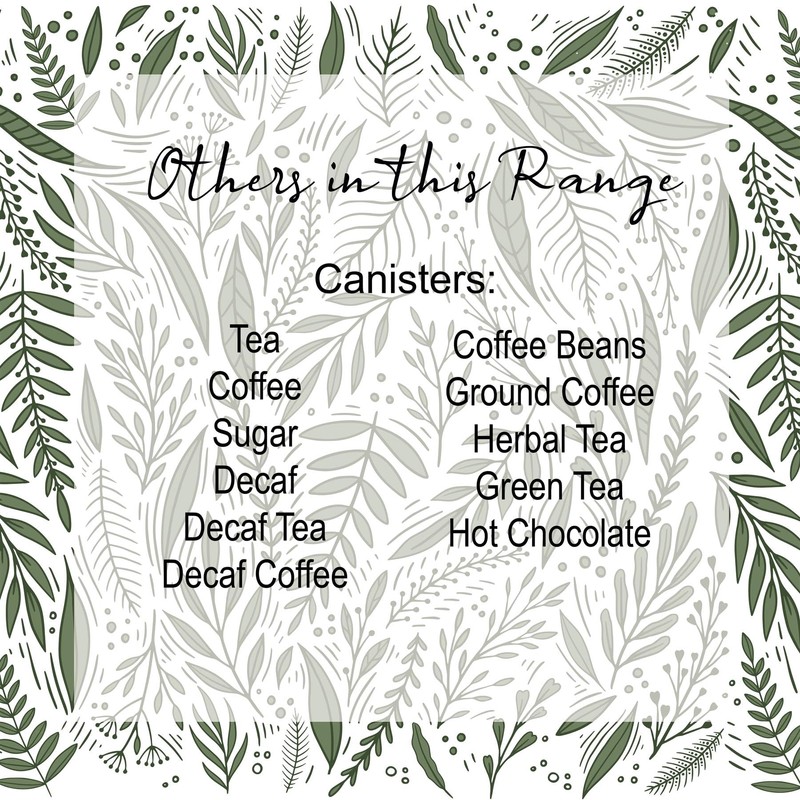 Purely Home Leaves Decaf Coffee Storage Canister - Green Leaves