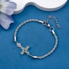 ONEFINITY AA Sobriety Bracelet Sterling Silver Cross Anonymous Alcoholics Recovery