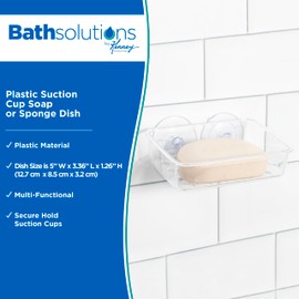 Kenney Plastic Shower Soap Bar Holder, Clear