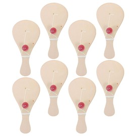DIYEAH 2pcs Wooden Paddle Ball with String Unfinished Wood Paddle Rackets Sorority Paddle Wood Paddleball Game