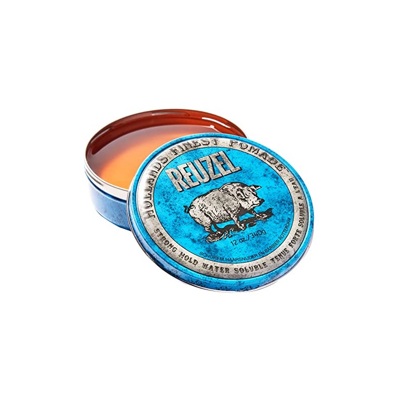 Reuzel Blue Strong Hold Water Soluble Pomade, Hair Holding Wax