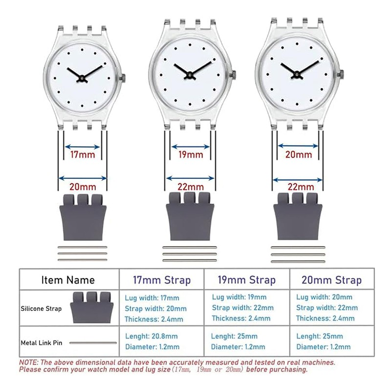 XMHYB Replacement band for Swatch Waterproof Silicone Rubber Watch Band