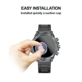 Mihence Protective Film Compatible with LGW6 1.43 Inch Smart Watch, 9H Glass Protective Film Compatible for FOSMET LGW6 Smartwatch Round (3 Pack)