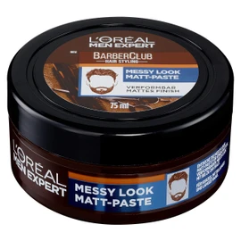 L'Oréal Men Expert Barber Club, Messy Look Matt Paste, Hair Wax with Strong Hold, Malleable, Flexible Structure, Hair Paste for Men, 75 ml