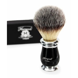 Black Brass Handle Shaving Brush for Men Soft and Dense Synthetic Bristles Perfect Shaving Tool by Haryali London