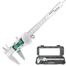 Digital Caliper, 6 inch Caliper Extreme Accuracy Measuring Tool with Stainless Steel, IP54 Waterproof Protection Design, Inch Metric Fraction Switch for Daily and Professional Use