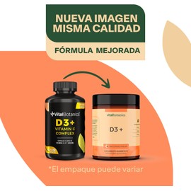VitalBotanics Multivitamin: Vitamina D3, C & Jengibre (200 Cápsulas de 500mg) - Sin Gluten ni Aditivos