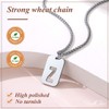 FindChic Men's Dog Tag Necklace Initial Pendant Silver Necklace Letters