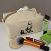 ' Siberian Cat Looking Up' Canvas Wash Bag/Makeup Case (CS00043238)