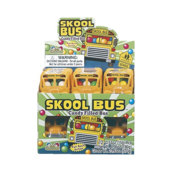 Skool Bus with Candy .53 ounce (Pack Of 12)