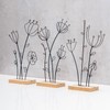 levandeo Set of 3 Stand Flower Metal MDF Black Natural