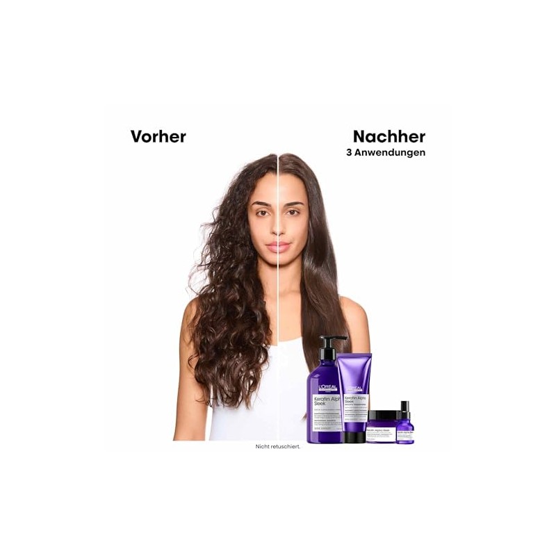 L'Oréal Professionnel Keratin Alpha Sleek Shampoo for Long-Lasting Smoothness, Frizz
