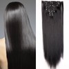 Clip-in hair extensions, 8 wefts like real hair, straight