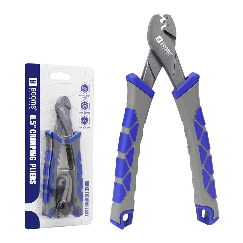 Booms Fishing Crimping Pliers Tool: 6.5in Crimper for Single Barrel