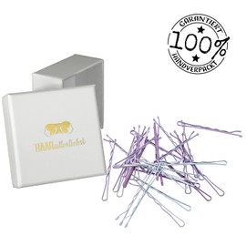 HAARallerliebst Bobby Pins Hair Clips (30 Pieces | White Pink Purple | 5 cm with Box for Storage (Box Colour: White)