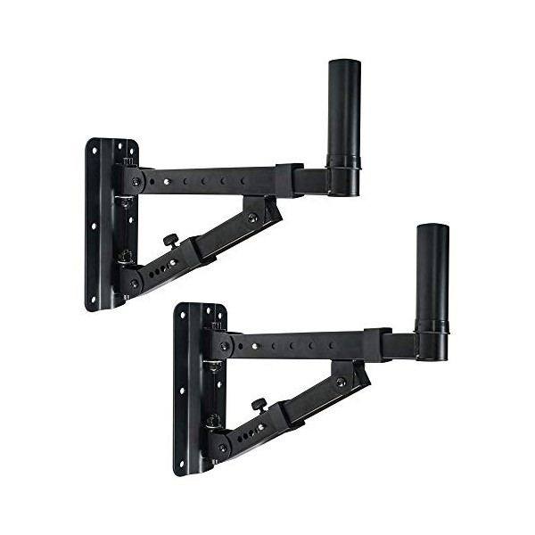 Sound Town 2-Pack Adjustable Wall Mount Speaker Brackets with 180-degree