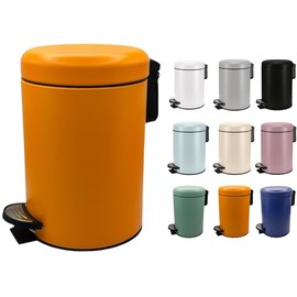 KW Soft Shade Small Round Pedal Bin 3ltr (Orange, 3 Ltr)