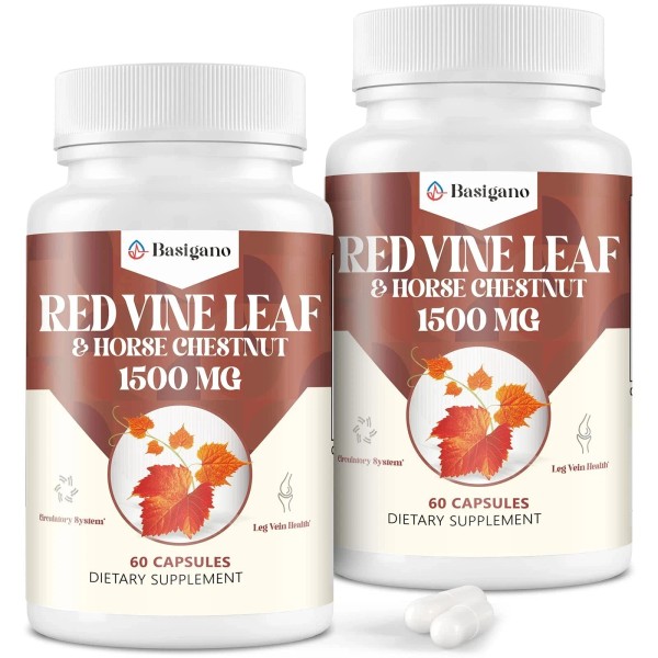 Branded Red Vine Leaf & Horse Chestnut Extract Capsule Supplements