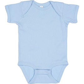 RABBIT SKINS Baby Bodysuit Girl & Boy | Newborn 0-3 Months to 24 Month Toddler, Snap Easy Closure (4400) Light Blue, 18M
