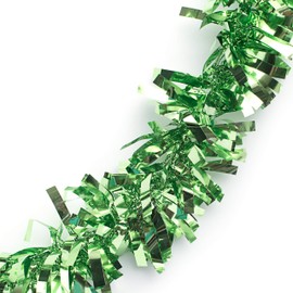 Anderson's Metallic Tinsel Twist Garland, Light Green - 4 inches Wide x 25 feet Long, Parade Float Decorations for Trailer, Metallic Tinsel Garland, Christmas Garland Décor for Home and Party