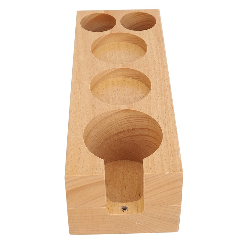 Coffee Tamper Base Multifunction Beech Coffee Distributor Tamping Station Accessories