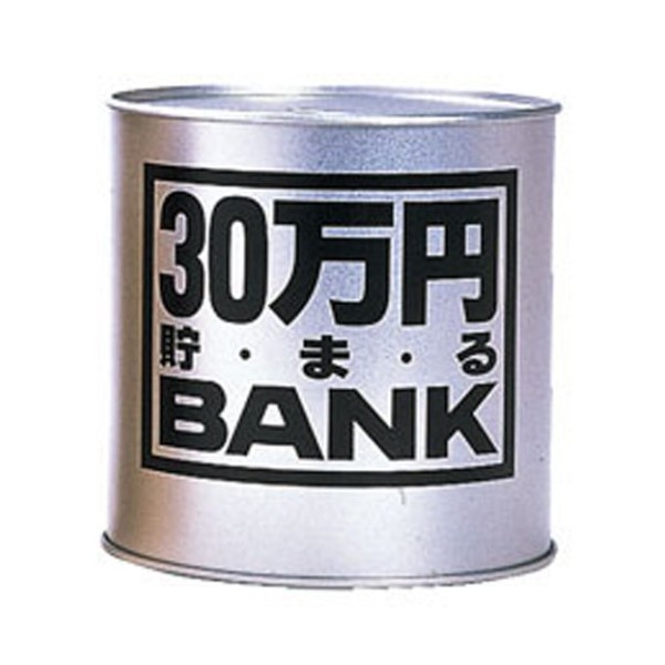 Toy Box Metal Bank 30 Manen 4.5 x 4.5 x 4.6 inches (11.5 x 11.5 x 11.7 cm), Silver, Alloy Steel