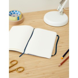 Moleskine Classic Plain Paper Notebook, Soft Cover and Elastic Closure Journal, Color Sapphire Blue, Size Large 13 x 21 A5, 192 Pages