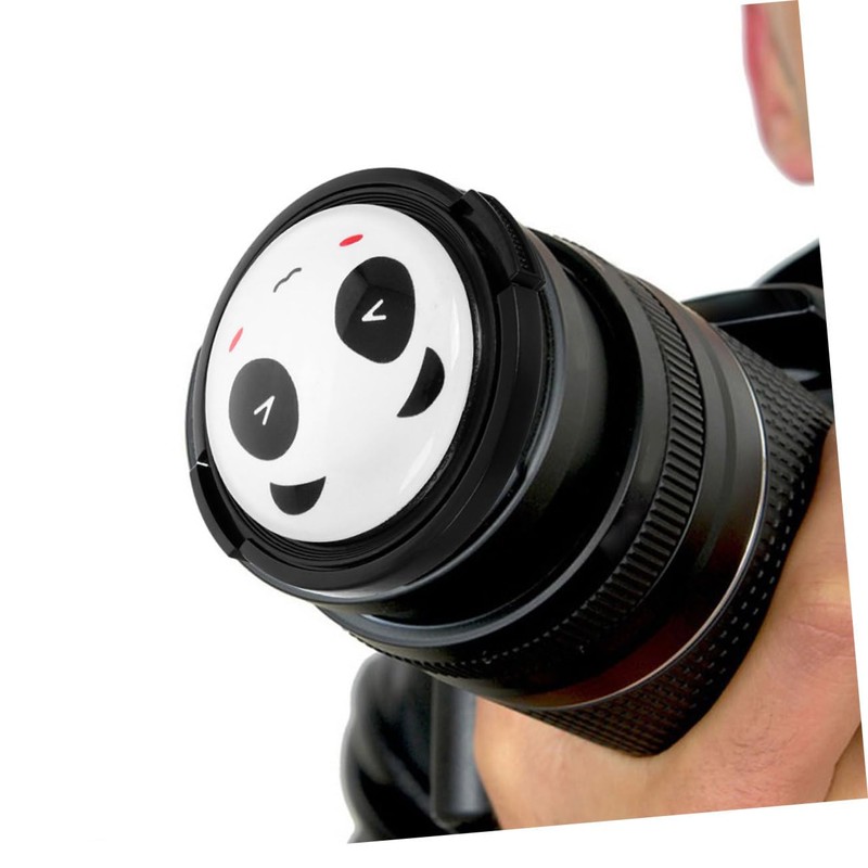 Tofficu 2pcs Panda Design Camera Lens Cap Textured Grip Protective