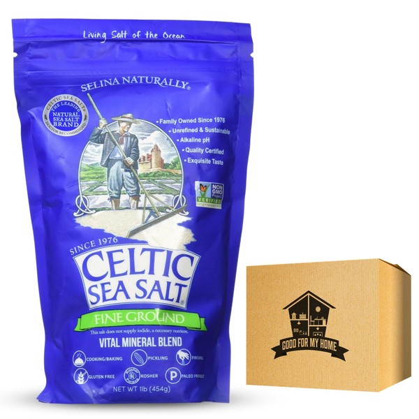 Fine Ground Celtic Sea Salt Bundle. Includes One-16 Oz Bag