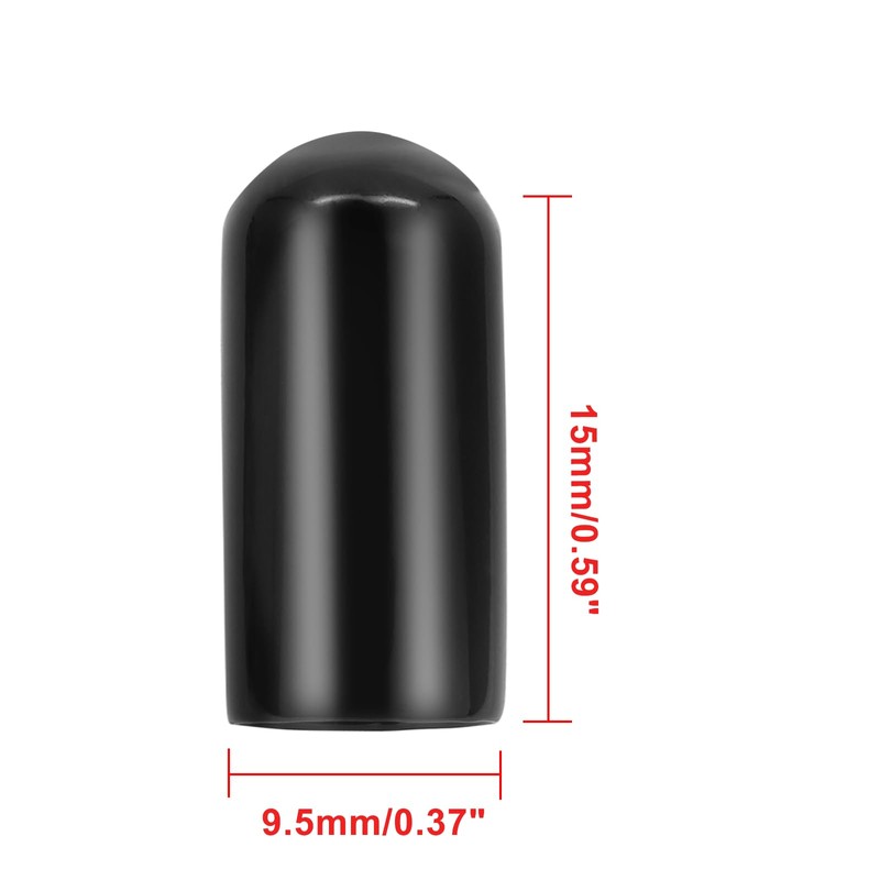 Bonsicoky 60 Pcs Round Rubber End Caps, 3/8" (9.5mm) ID