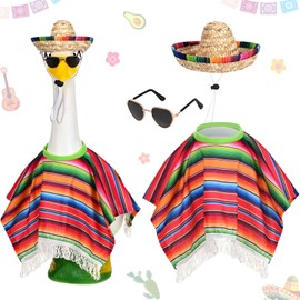 JcHrmers Cinco De Mayo Goose Outfit Mexican Porch Goose Outfit for 23" High Cement or Plastic Front Porch Goose for Cinco De Mayo Outdoor Lawn Garden Yard Patio Statue Decor